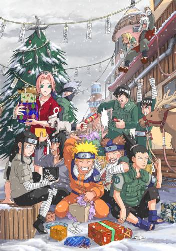 Новый год и Рождество в деревне Коноха. Новый год Наруто отмечает со своими родителями и друзьями. - Мир Наруто - Naruto - Картинки из Наруто